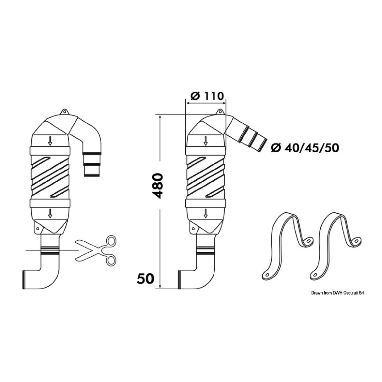 Osculati Sifone antiriflusso di scarico 51.374.01