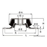 Osculati Supporto elastico antivibrante entrobordo/generatore con controtampone zincato 51.656.01