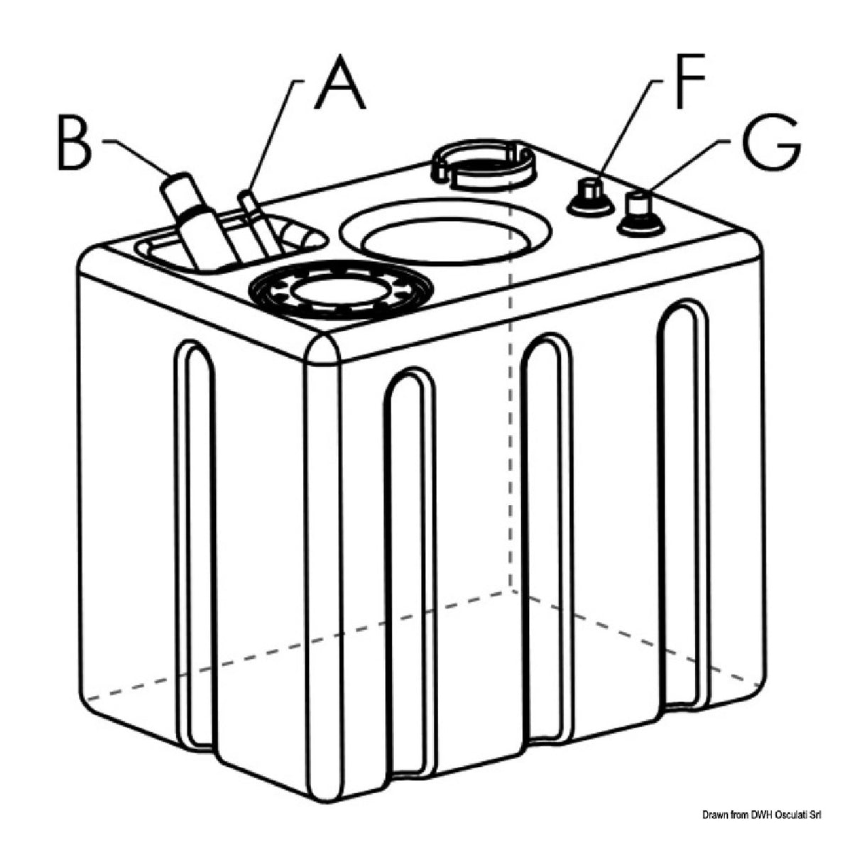 Tanque de combustible de polietileno reticulado Osculati 52.040.01