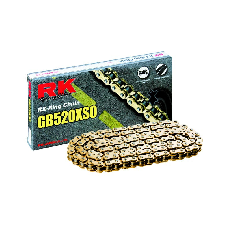 Rk Catena trasmissione moto passo 520Xso Oro 110 maglie Clf