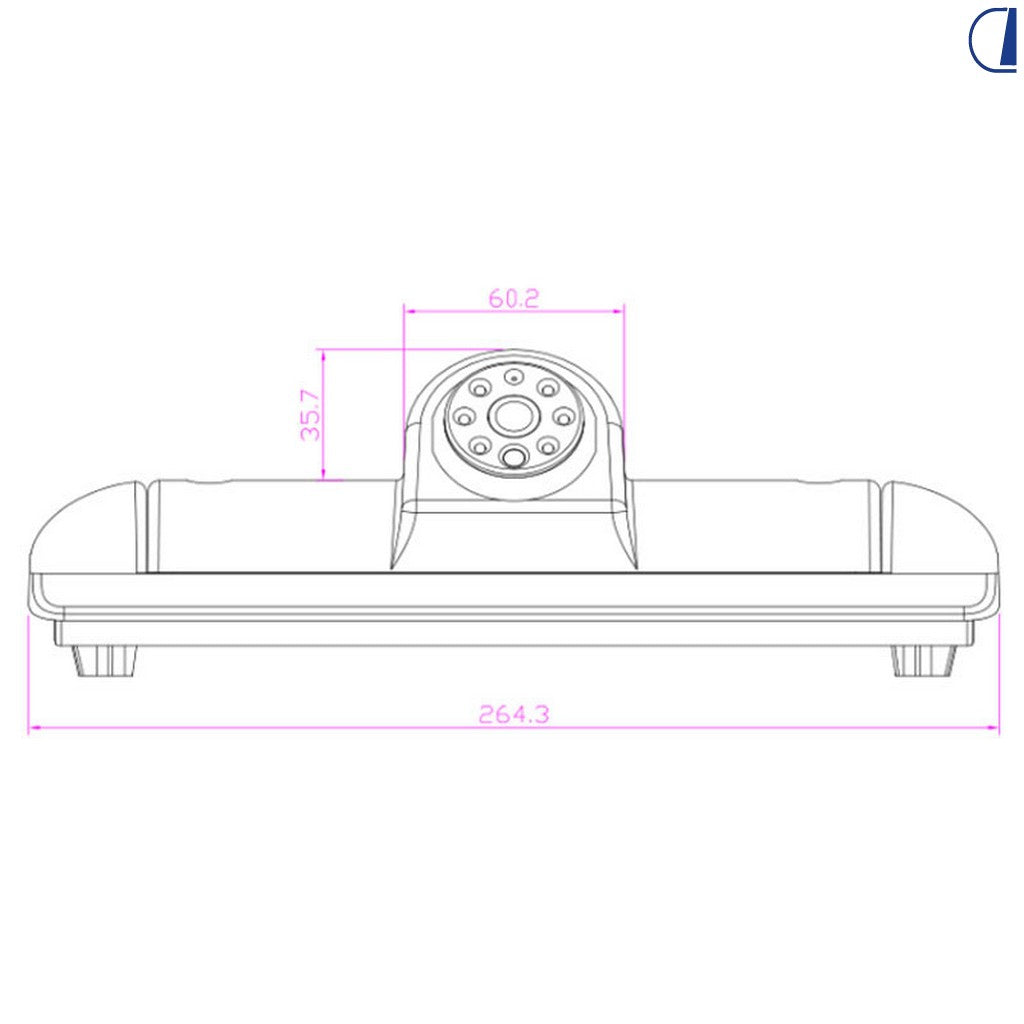 Di-Tec Terzo stop LED con retrocamera notturna per Fiat Ducato / Boxer / Jumper