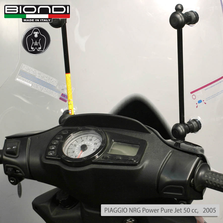 Biondi Parabrezza Z Trasparente + Kit Attacchi Piaggio NRG Extreme DT 50 1999-2004
