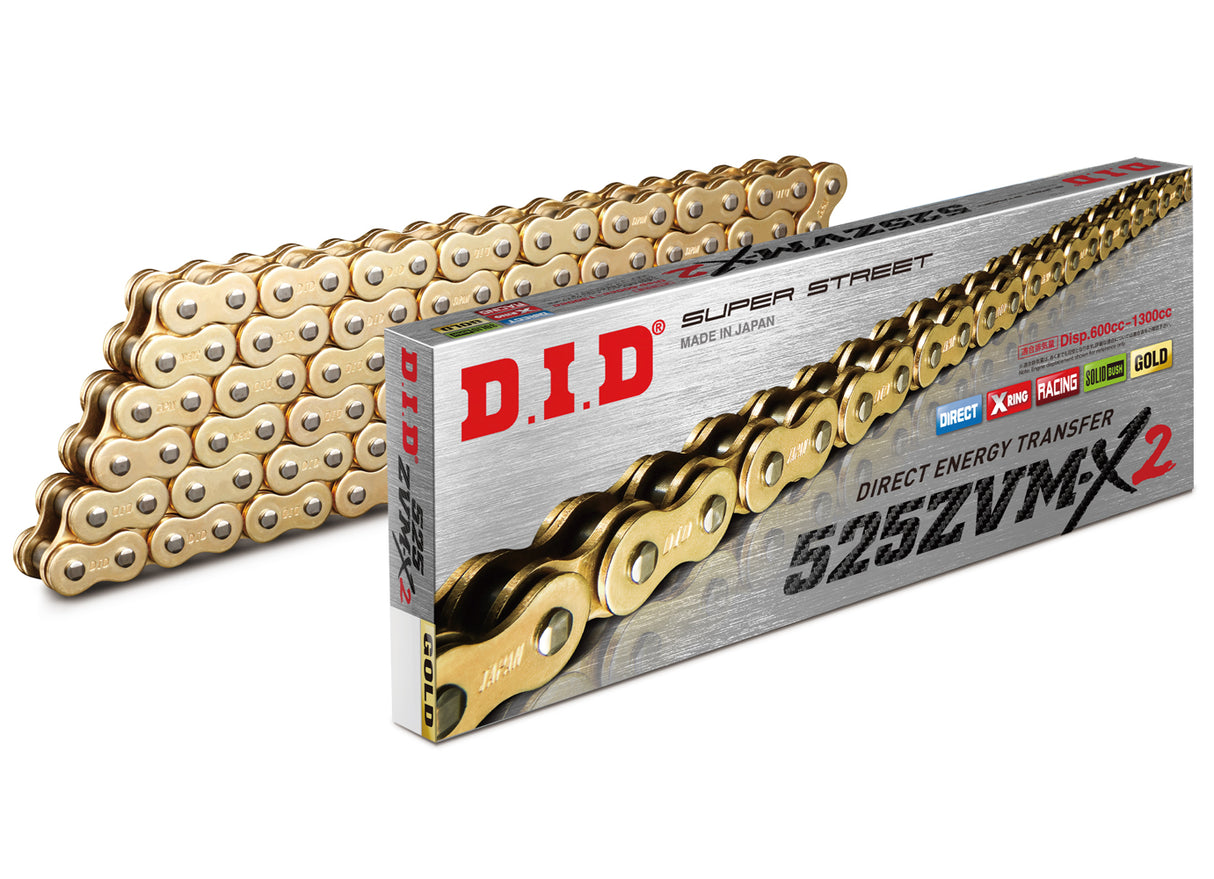 Kette 525Zvm-X2 Gold &amp; Gold - Länge: 112 Glieder mit Nietverbindung Zj