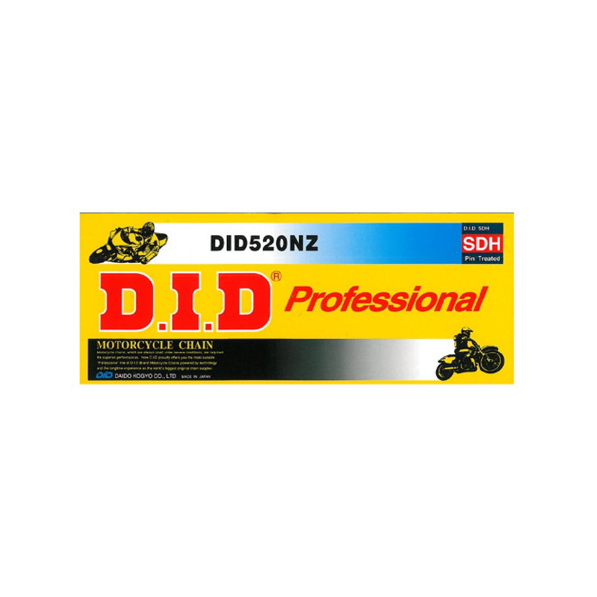 DID Catena di trasmissione 520NZ Black & Black 124 maglie con giunto a clip FJ