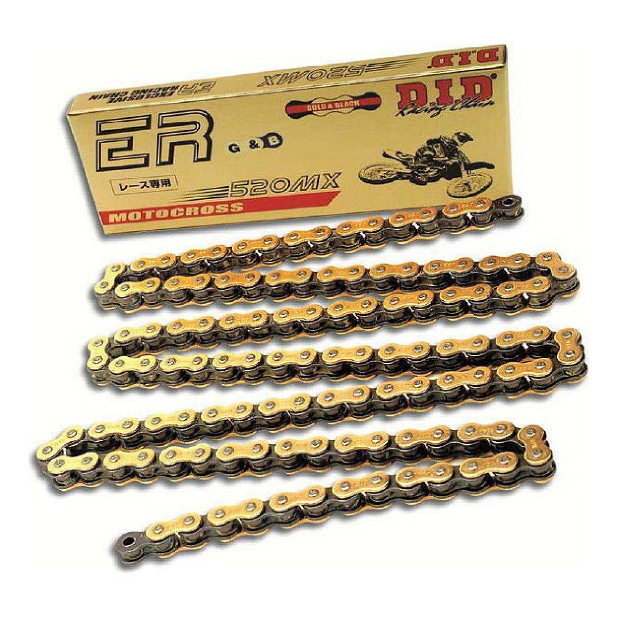 DID 520MX Gold &amp; Schwarz 112-gliedrige Antriebskette mit RJ-Clip-Glied
