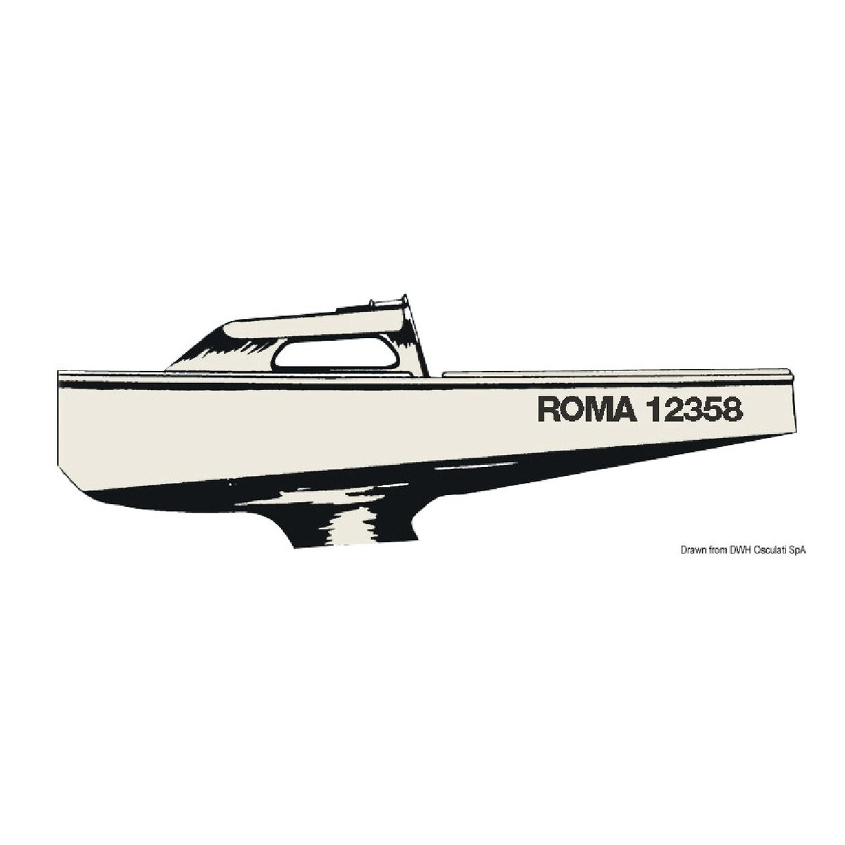 Letras autoadhesivas de plástico Osculati Placa 20 cm Negro 54.532.10NE-1