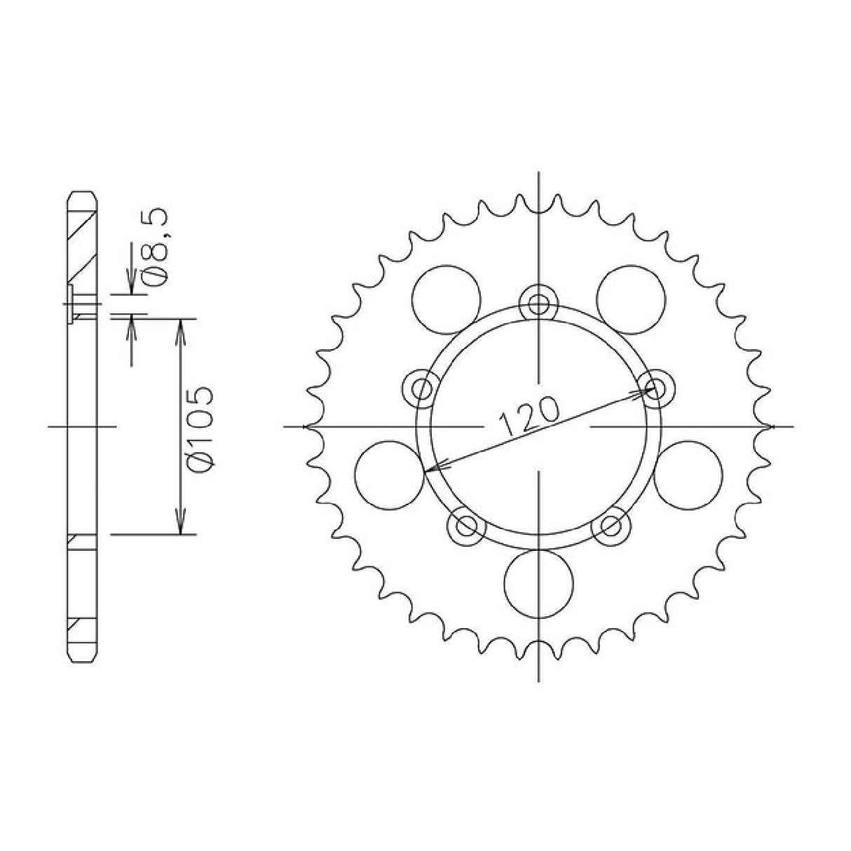 Corona in acciaio 51 denti passo 420 APRILIA MX 50 CC 04/05