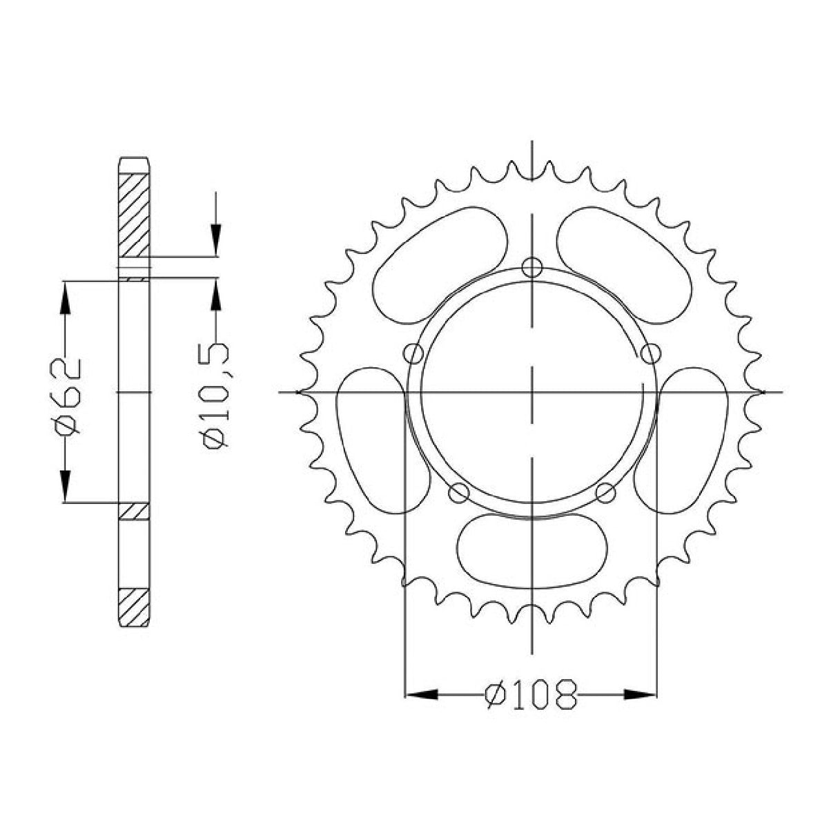 Corona in acciaio 50 denti passo 428 DERBI GPR (GS1A1A) 125 CC 04/09