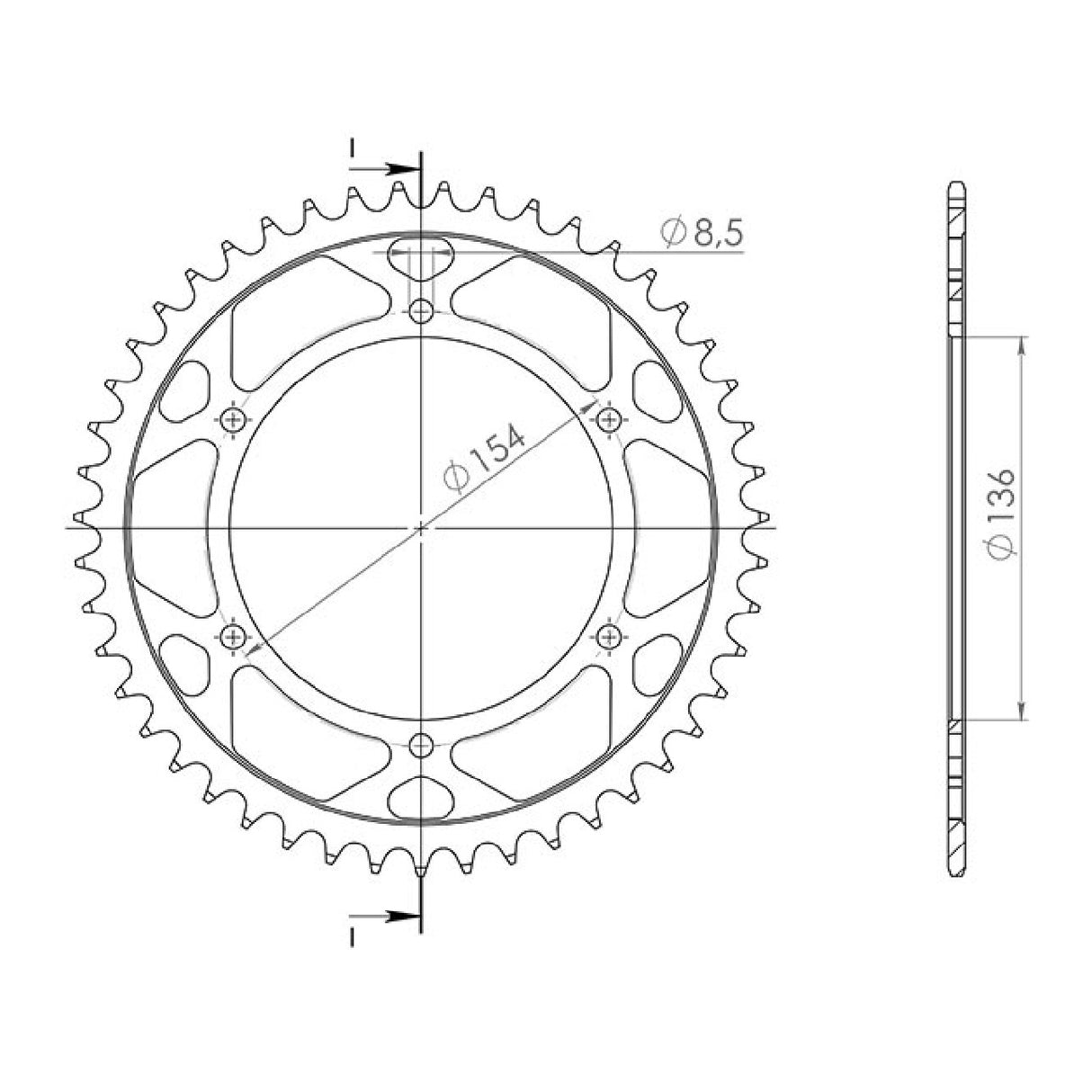 Corona in acciaio 47 denti passo 520 BMW G Xchallenge (K15) 650 CC 07/11