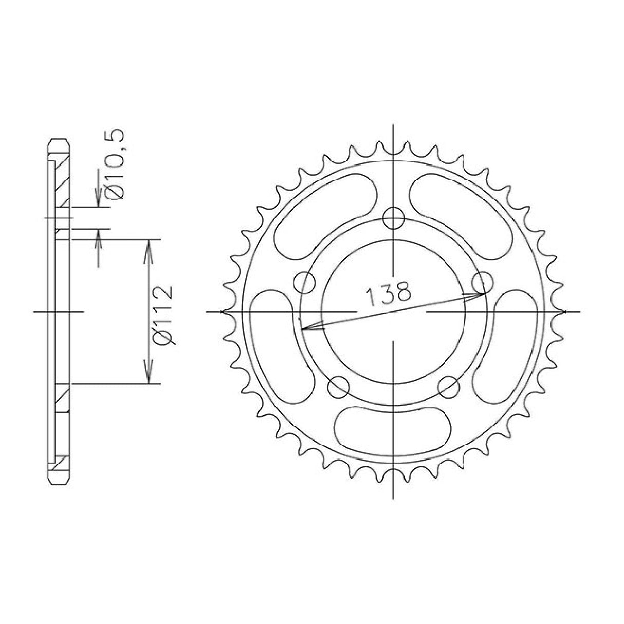 Corona in acciaio 48 denti passo 532 540002448