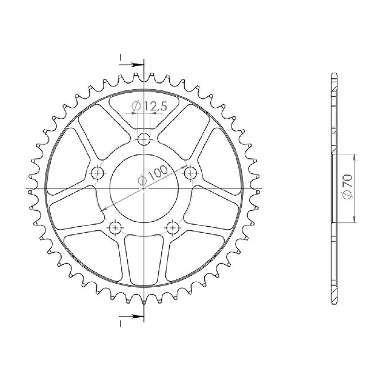 Corona in acciaio 45 denti passo 525 BMW HP4 (K42) 1000 CC 12/15