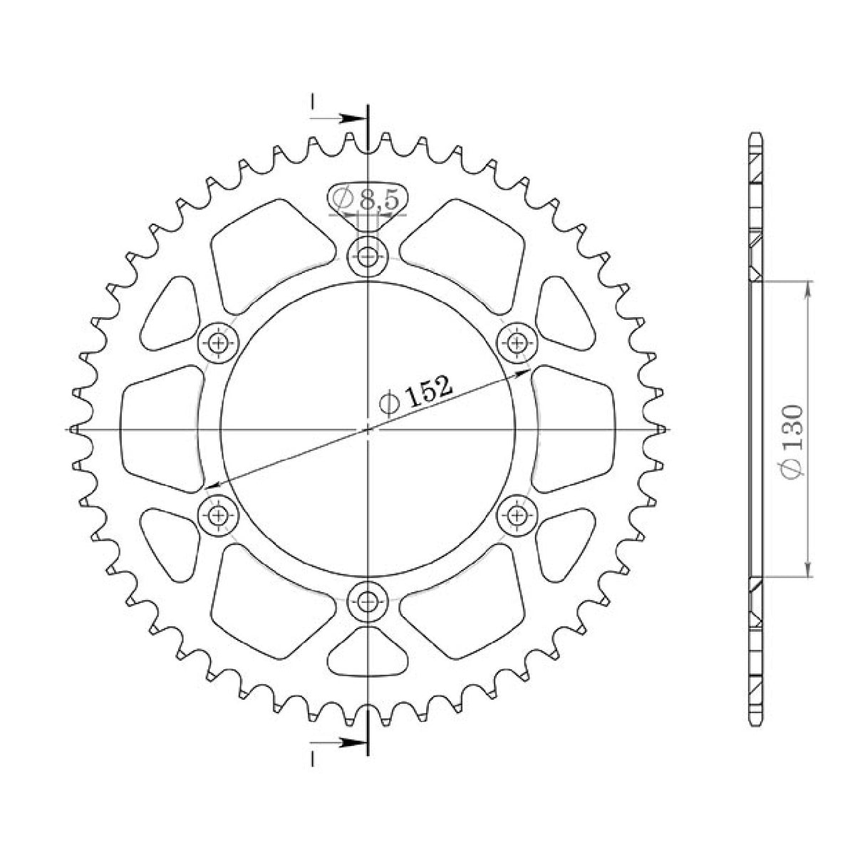 Corona de aluminio paso 46 dientes 520 APRILIA SXV 450 CC 05/14