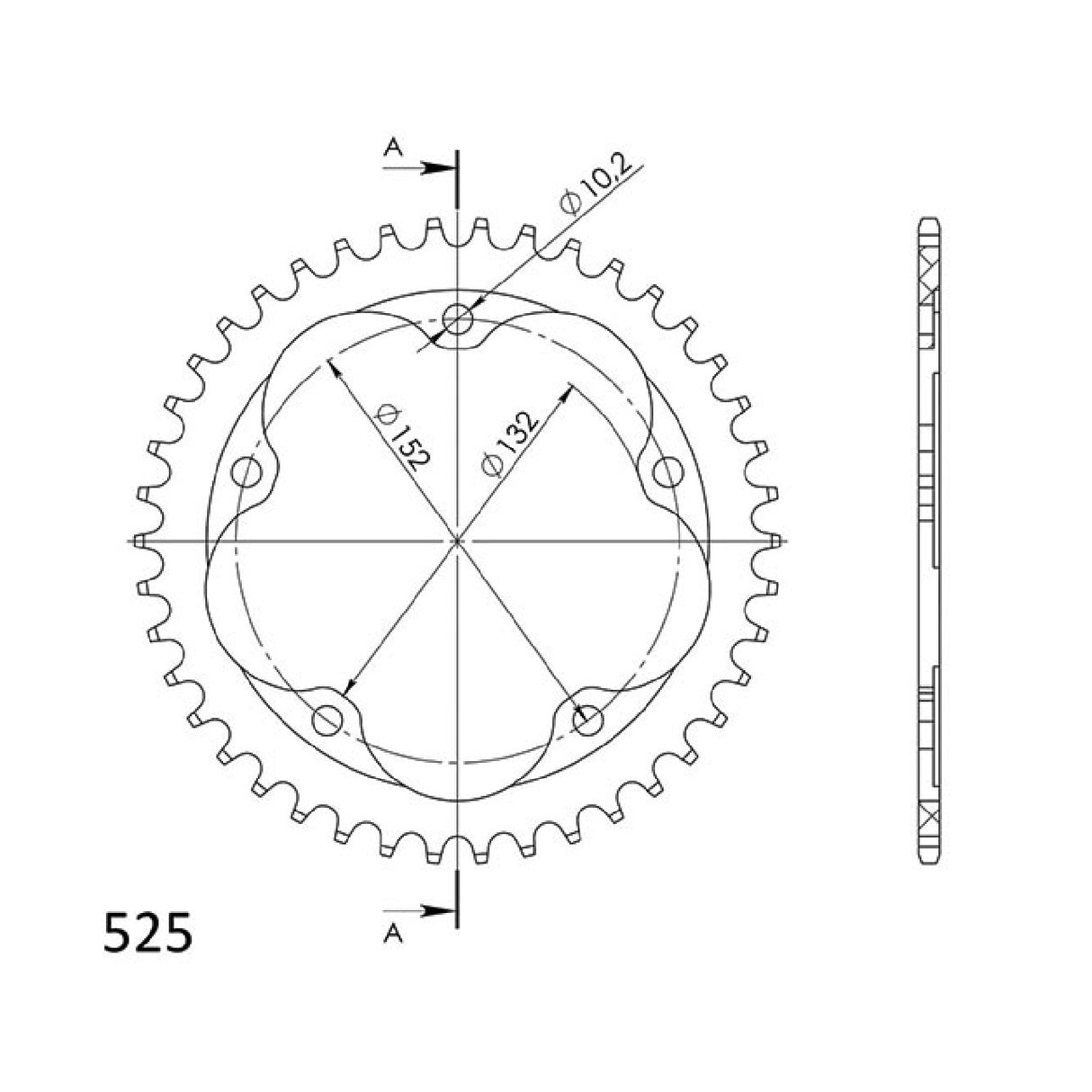 Corona de aluminio paso 43 dientes 525 MV AGUSTA F3 (F310ABCV) 675 CC 12/18