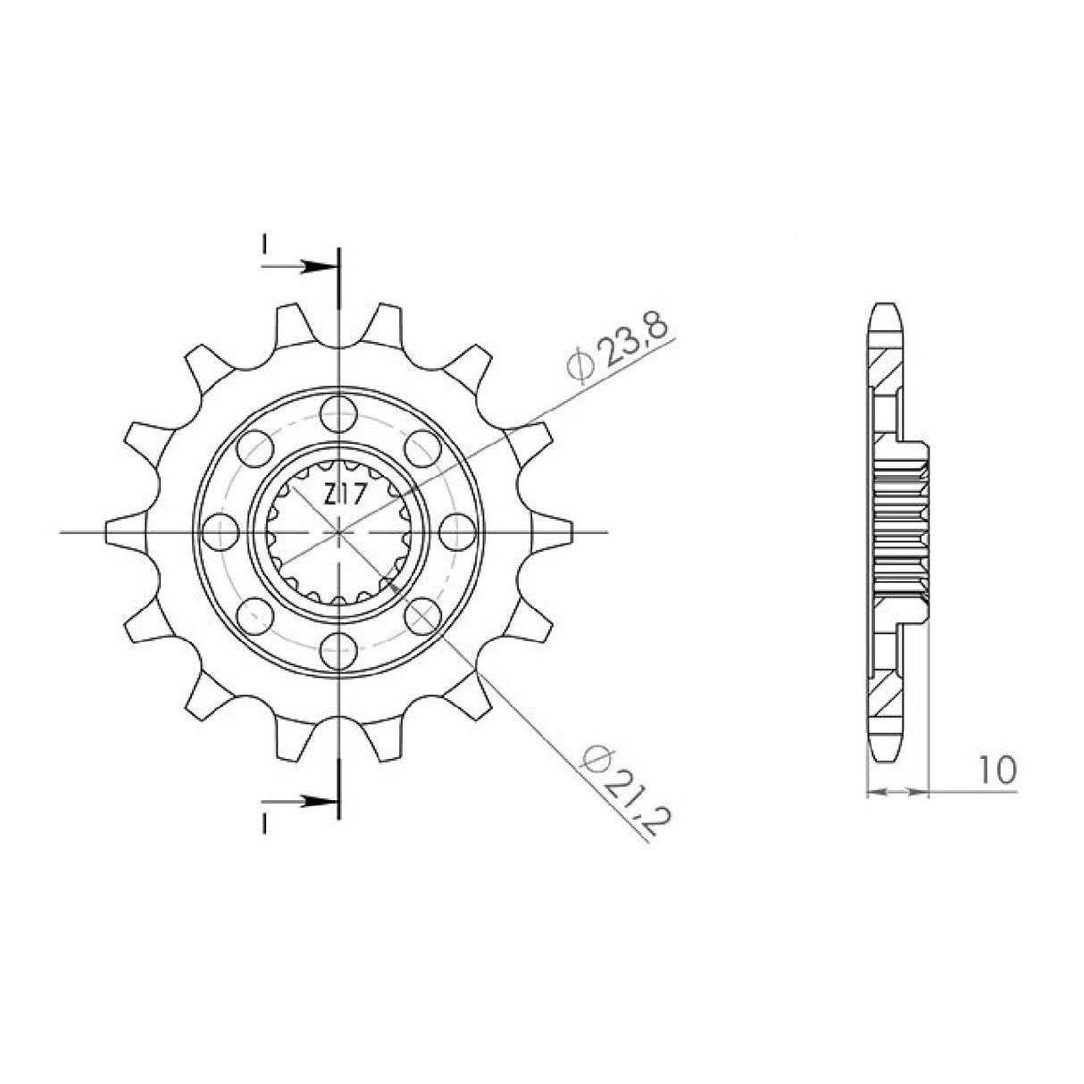 Steel sprocket 13 teeth pitch 520 SUZUKI RMZ 4T 450 CC 13/19