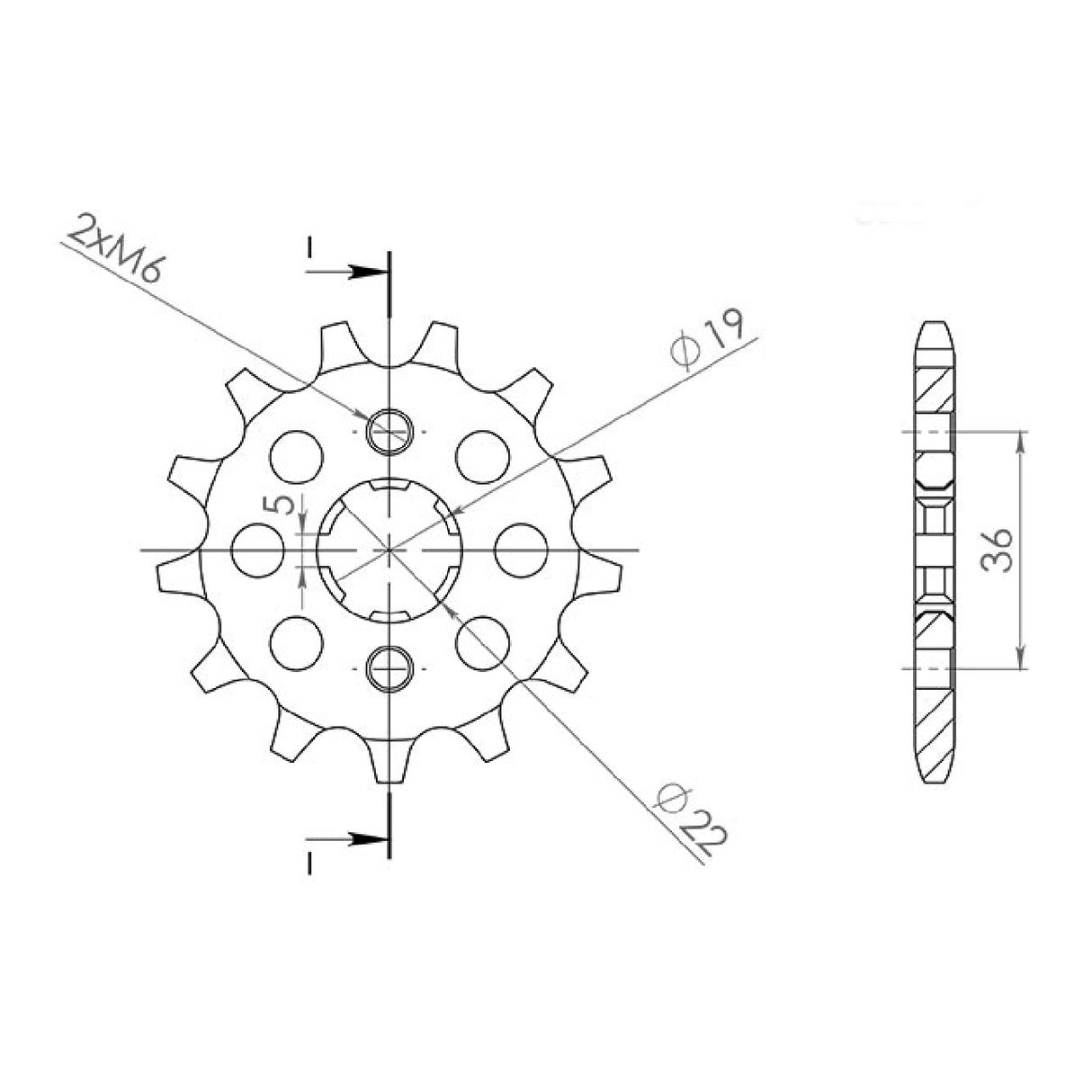 Stahlritzel, 13 Zähne, Teilung 520, AEON Thunderbike 300 cm³, Baujahr 05/06