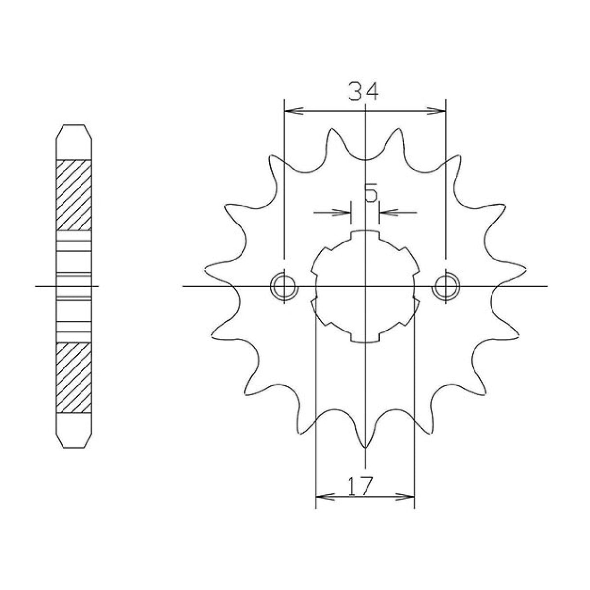 12-Zahn-Stahlkettenrad, 520er Teilung, HONDA TRX FourTrax 200 CC 90/97
