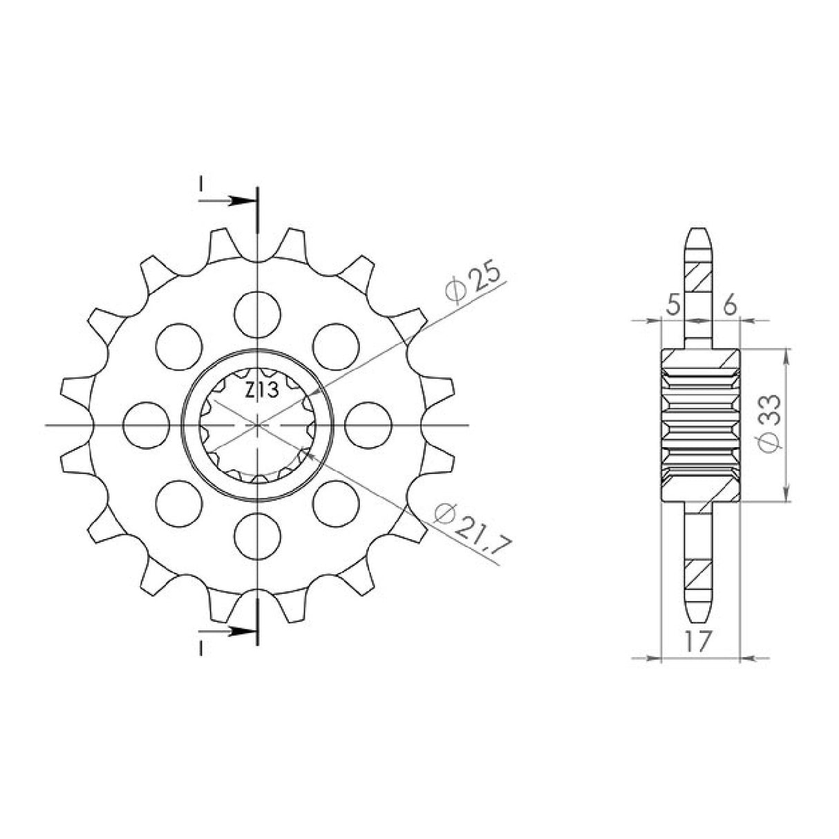 Pignone in acciaio 15 denti passo 520 HONDA CB F (PC45A) 500 CC 13/16