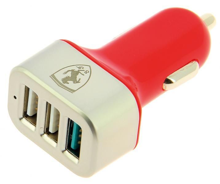Cargador de coche Ferrari con 3 puertos USB de 4,1 A