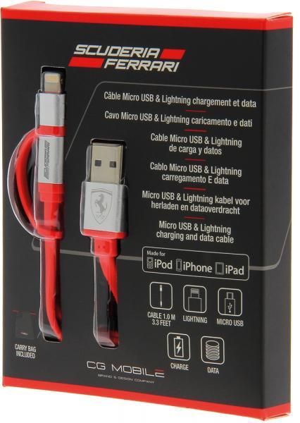Ferrari Micro USB Charging and Sync Cable + Lighting