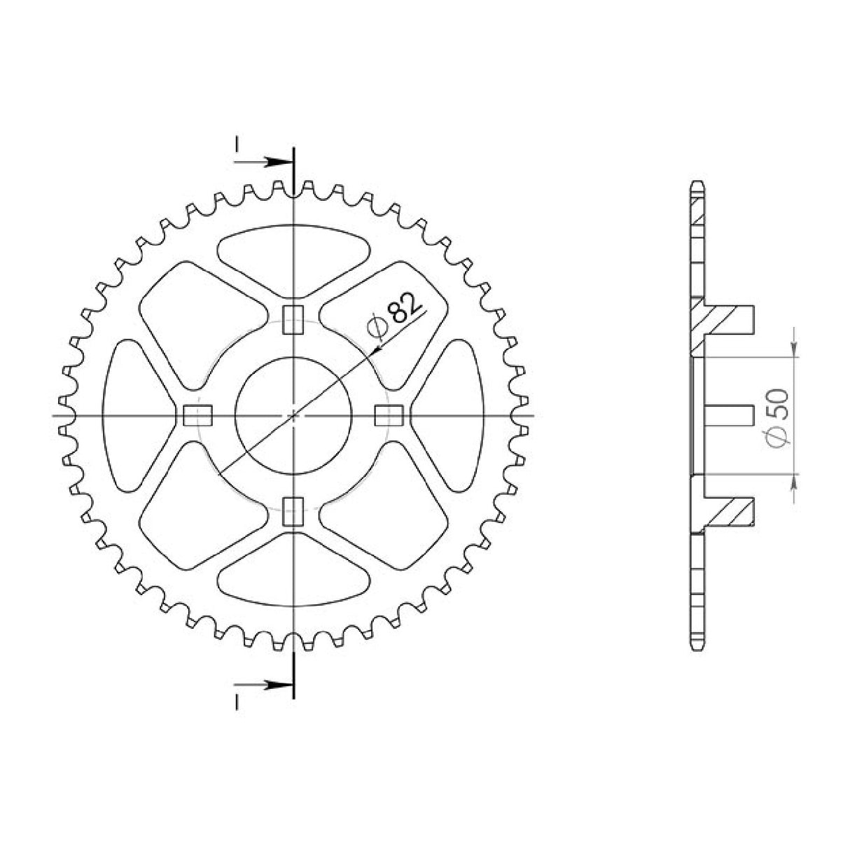 Corona in acciaio 42 denti passo 420 HONDA CB J 50 CC 78/81