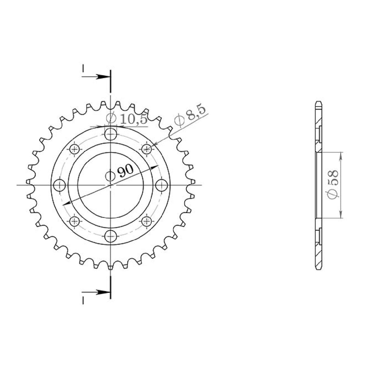 Corona in acciaio 37 denti passo 420 HONDA CRF F (AE03A) 50 CC 04/12