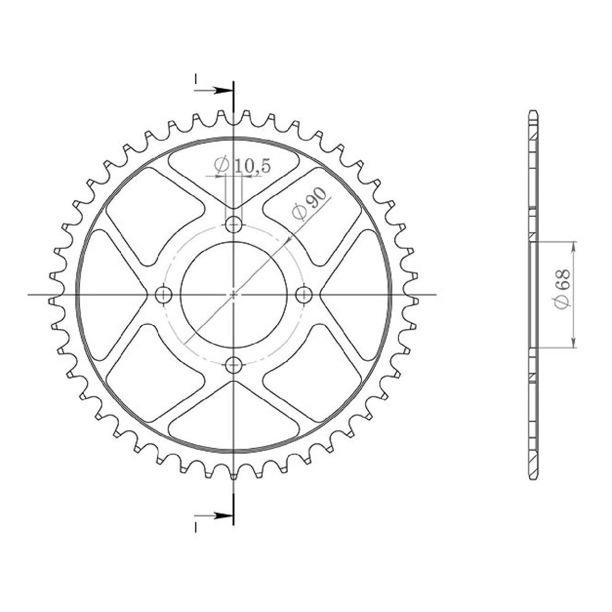Stahlkrone, 42 Zähne, Teilung 520, HONDA MTX RW (MD07), 200 cm³, 83/86