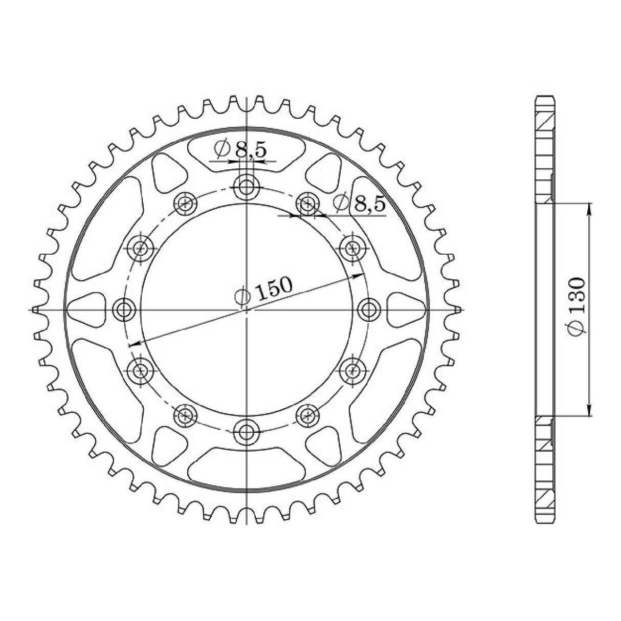 Corona in acciaio 47 denti passo 520 HONDA XR R (ME04/ME05) 200 CC 86/03