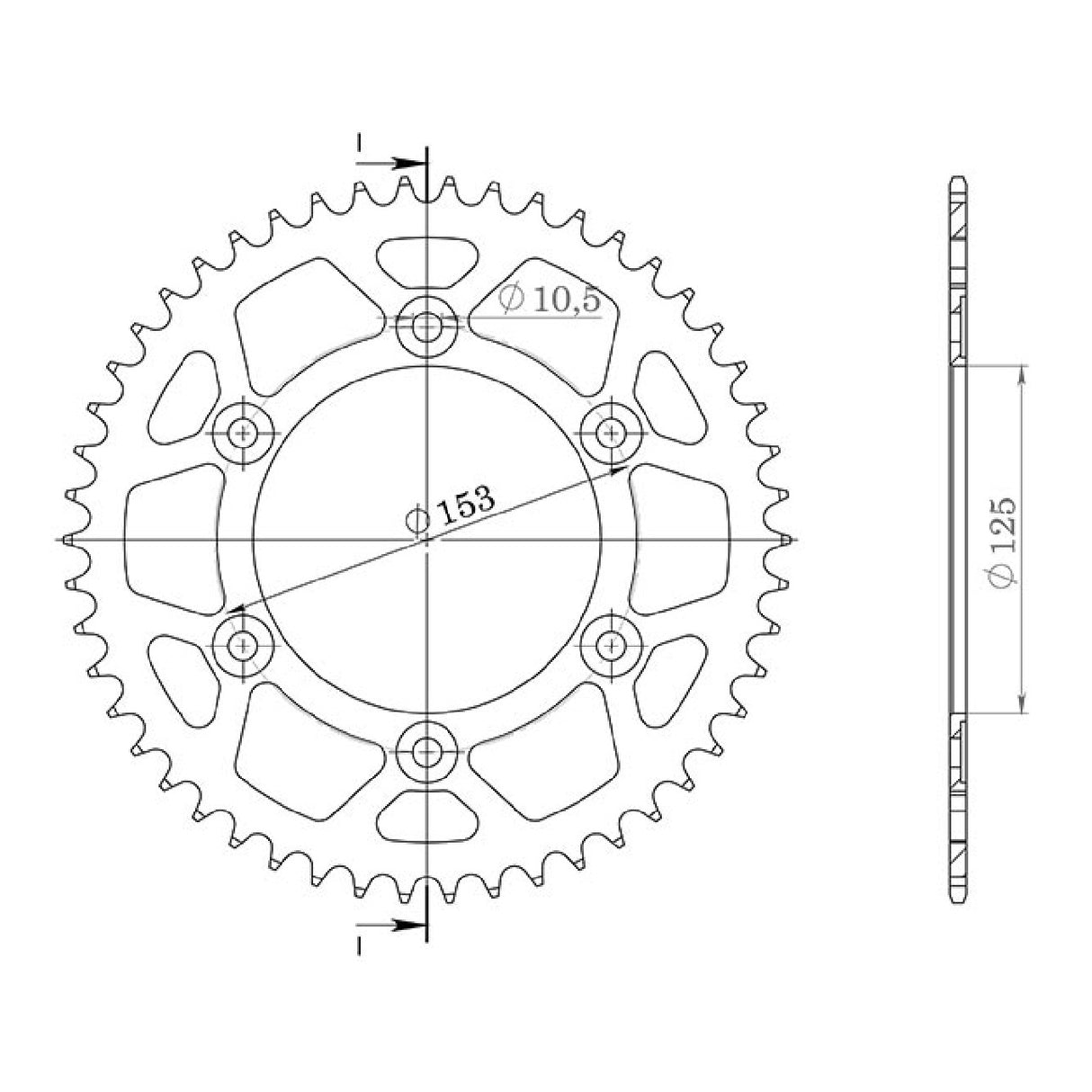 Corona in acciaio 48 denti 520 HONDA XR R (ME01/ME06/ME08) 250 CC 90/95