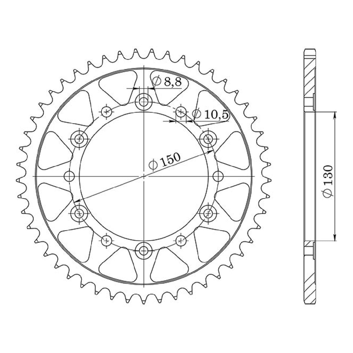 Corona in acciaio 42 denti passo 520 HONDA FMX (RD12) 650 CC 05/07