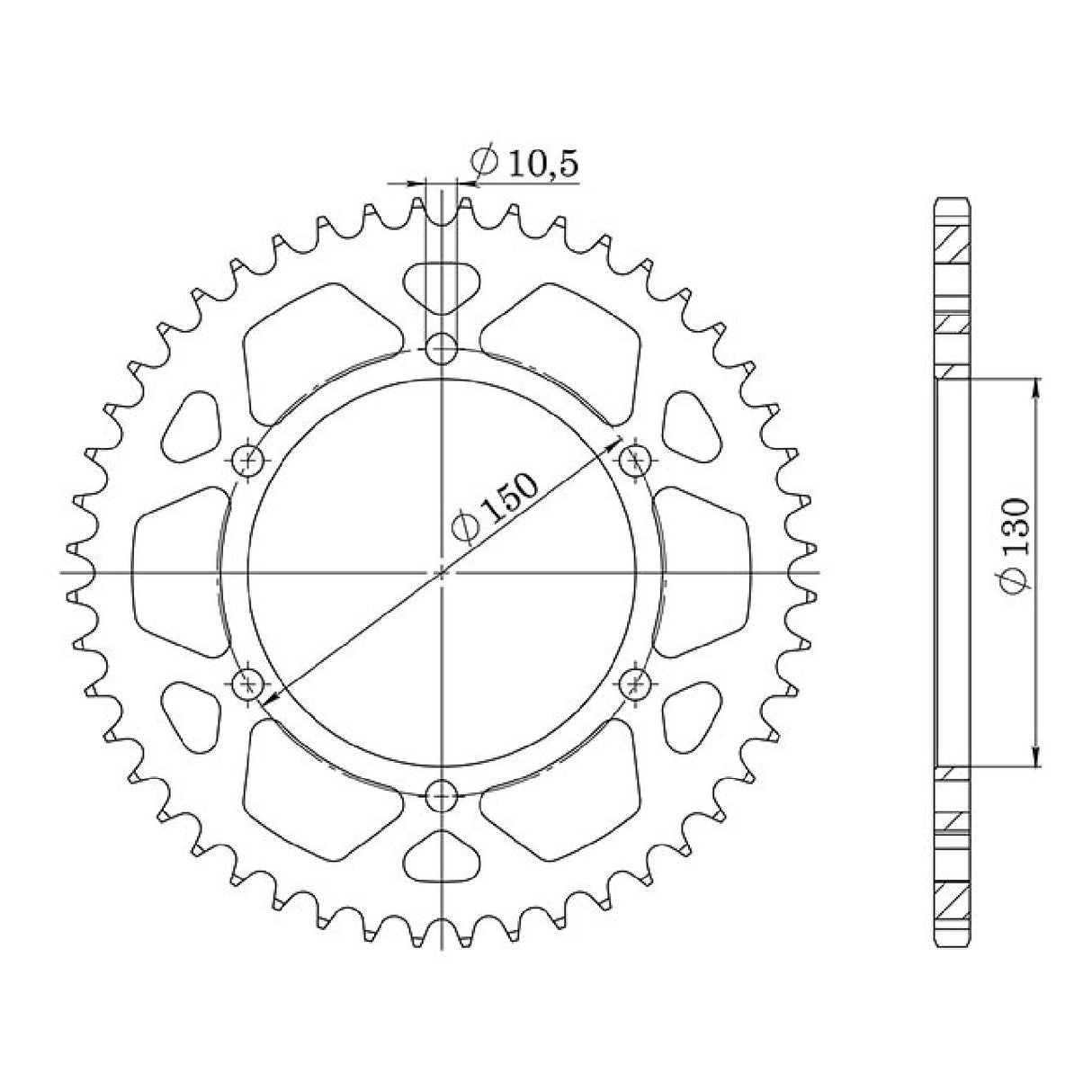 Corona in acciaio 48 denti 525 HONDA XL V Transalp (RD10/RD11) 650 CC 00/07