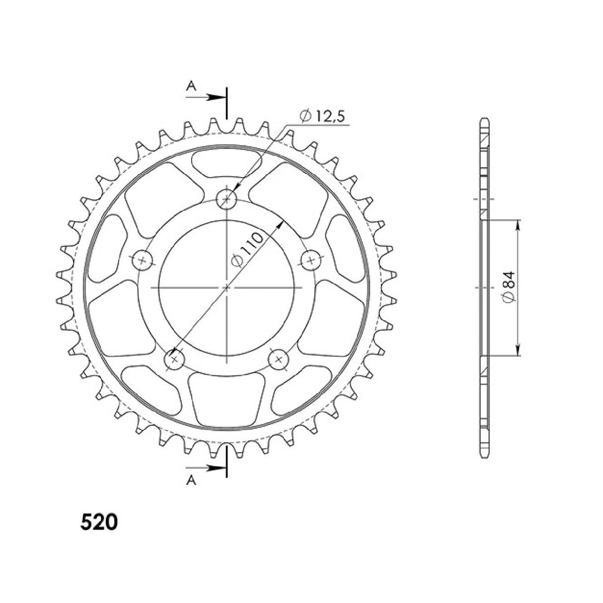 Supersprox Corona in acciaio 520 41 denti HONDA CB XA ABS 500 19/20