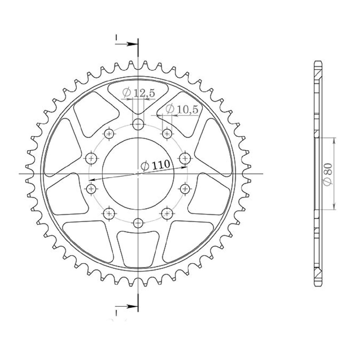 Corona in acciaio 39 denti 530 HONDA VF C Shadow/Magna CD C2/(RC43) 750 96/04