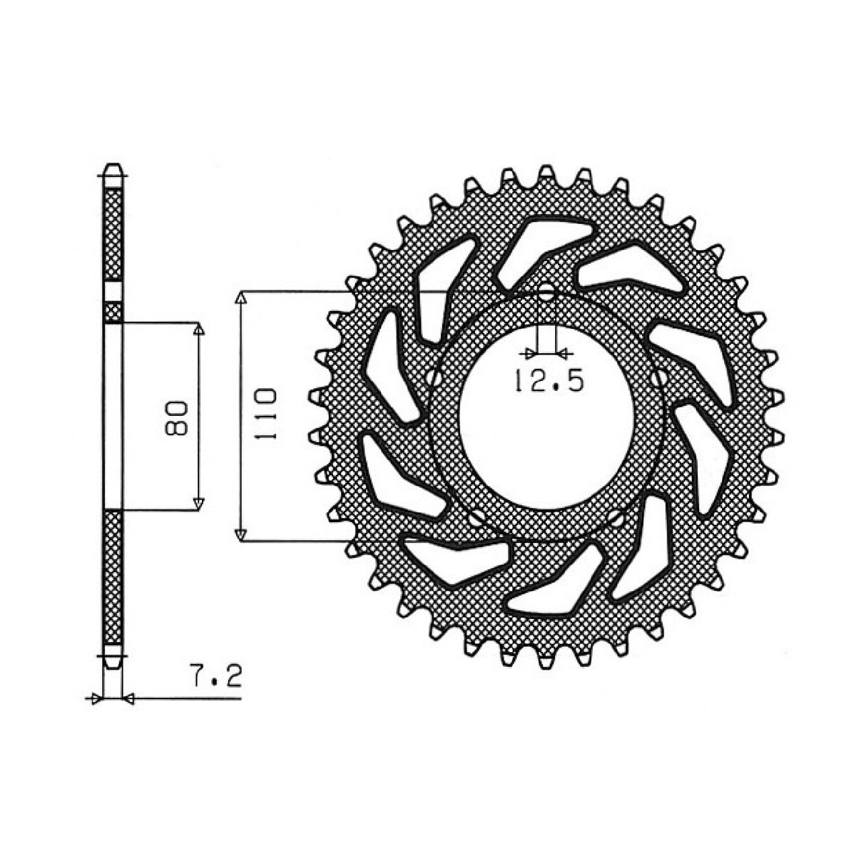 Stahlkrone mit 40 Zähnen, Teilung 525