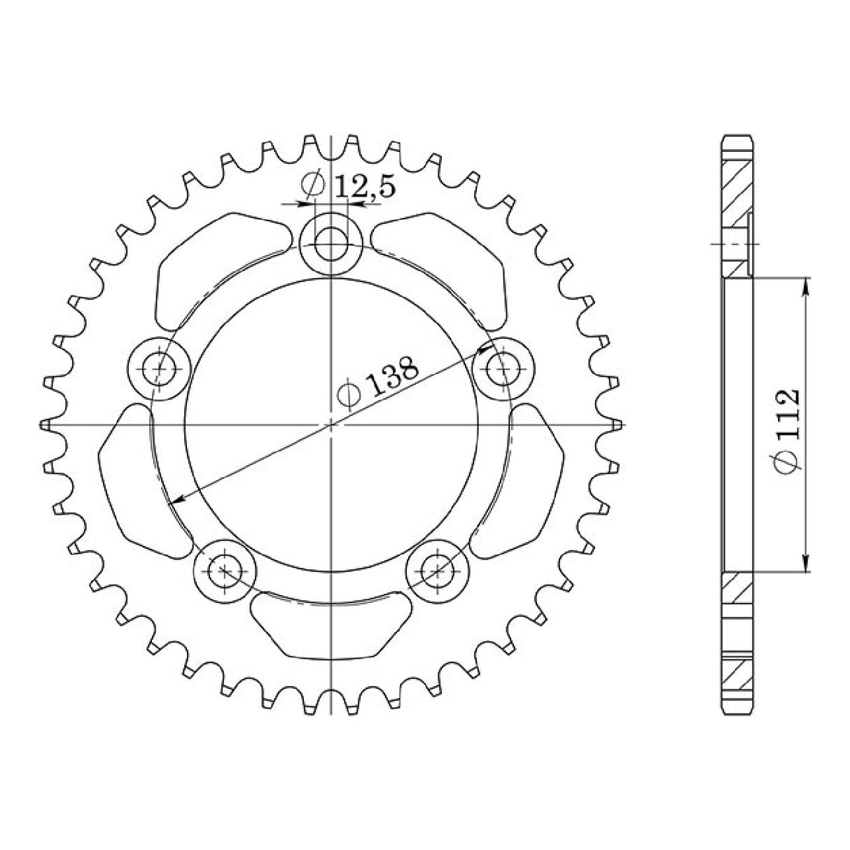 Corona in acciaio 41 denti passo 525 HONDA CBF (PC39) 500 CC 04/06