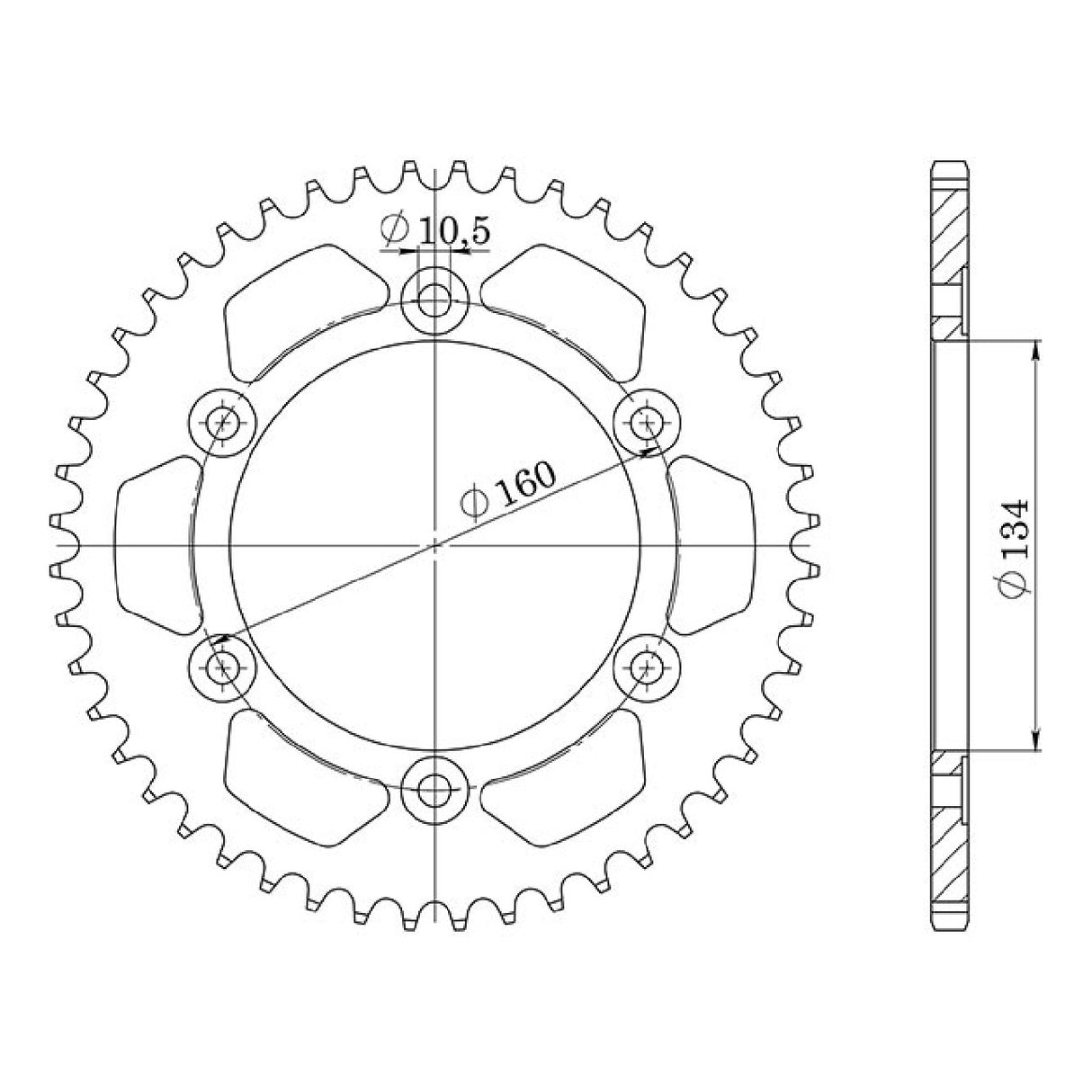 Corona in acciaio 41 denti passo 525 HONDA CBR RR (PC40A) 600 CC 07/08