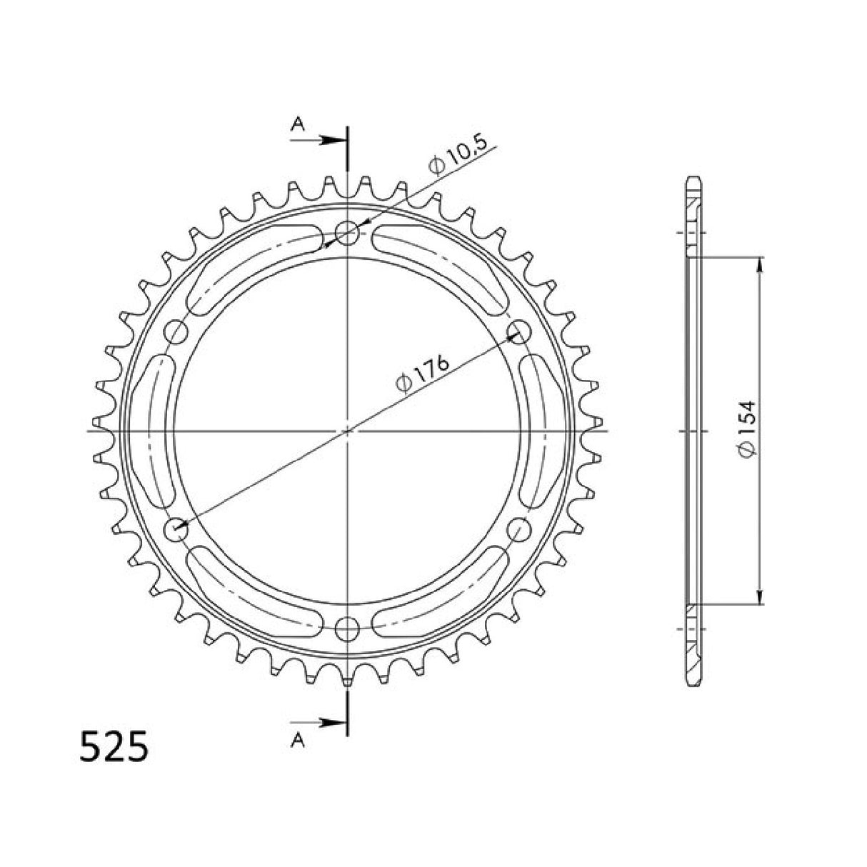 Corona in acciaio 43 denti passo 525 HONDA VFR F (RC79) 800 CC 14/16