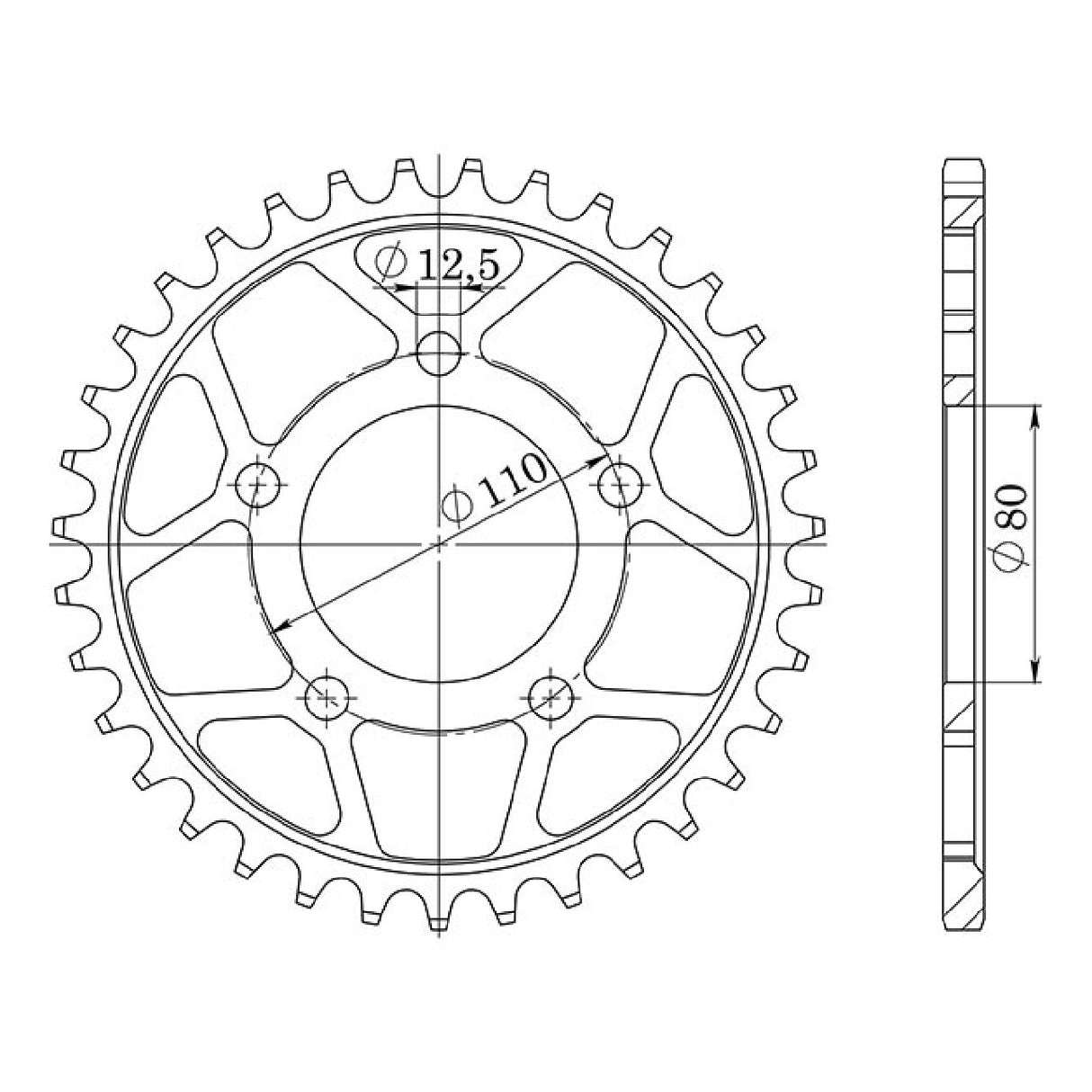 Corona in acciaio 35 denti passo 630 HONDA CBX (6 cil.) (CB1) 1000 CC 78/79