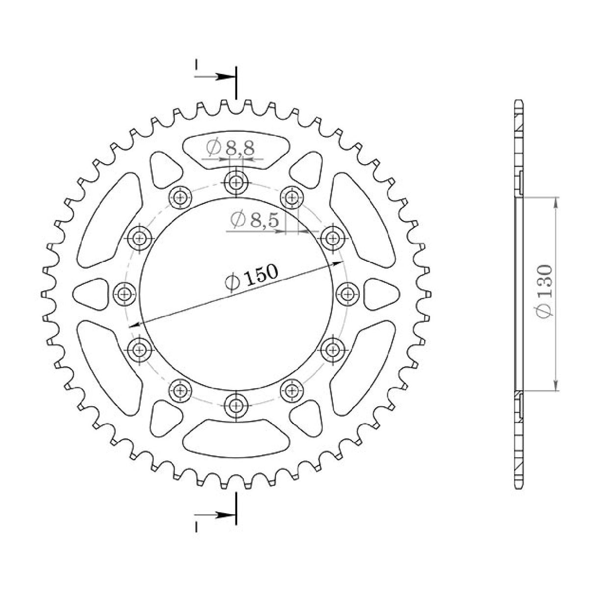 Corona in alluminio 40 denti passo 520 HONDA XR L (MD22) 250 CC 90/96