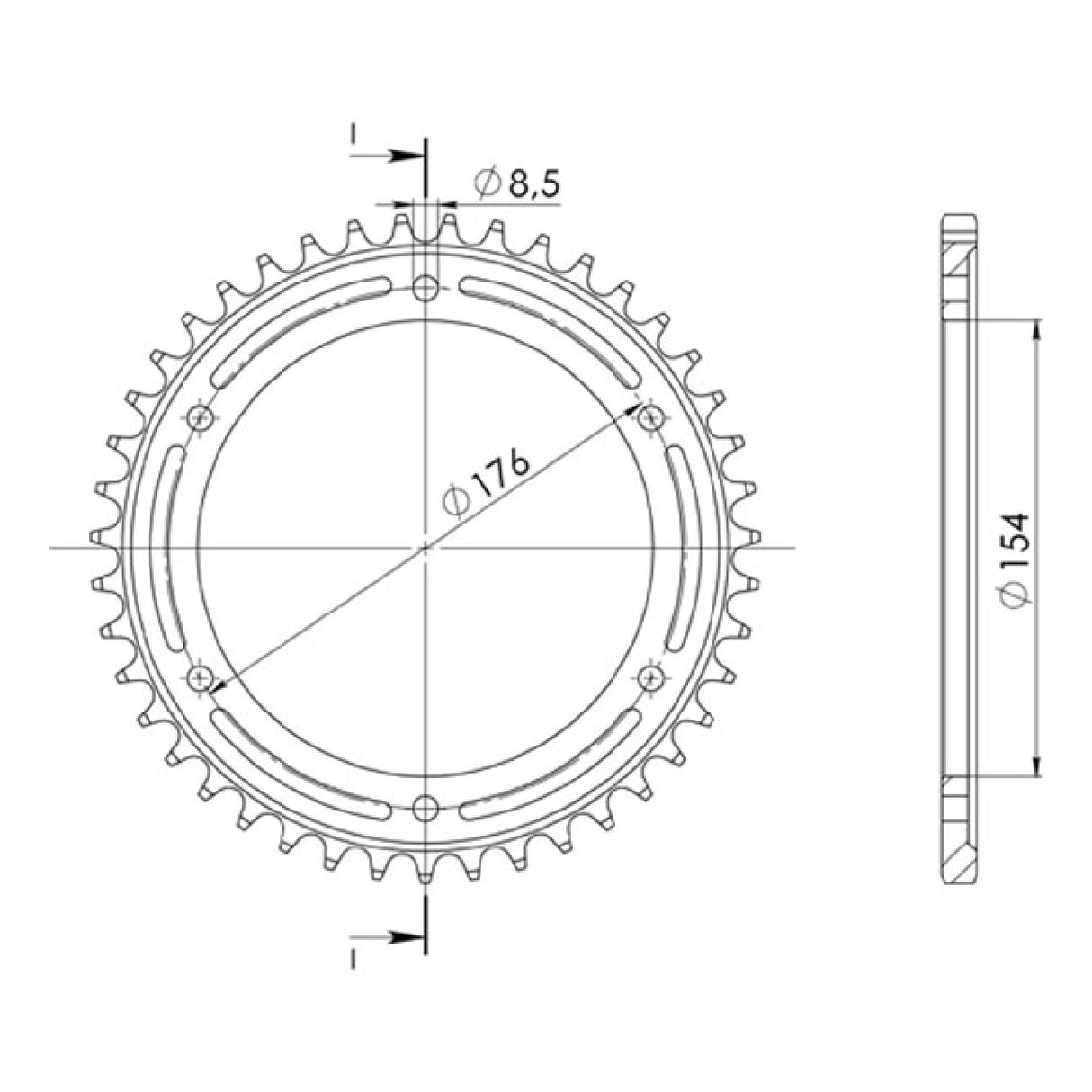 Corona alluminio 43 denti 530 HONDA VFR F 750 90/97