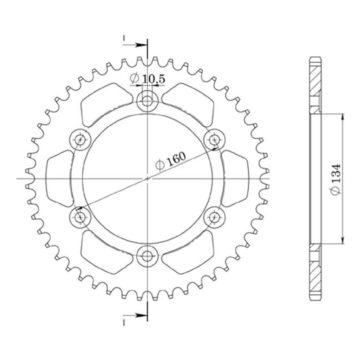 Corona in alluminio 42 denti passo 525 HONDA CBR RR (PC37A) 600 CC 03/06