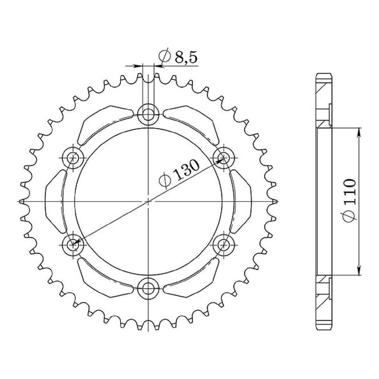 Corona in acciaio 46 denti passo 428 541221646