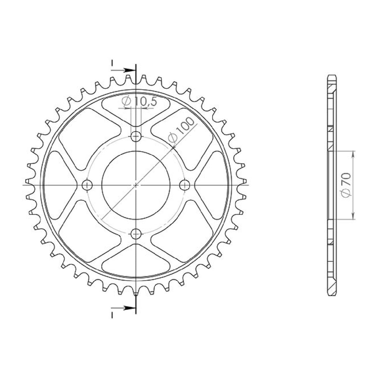 Stahlkrone, 41 Zähne, Teilung 530 541230241