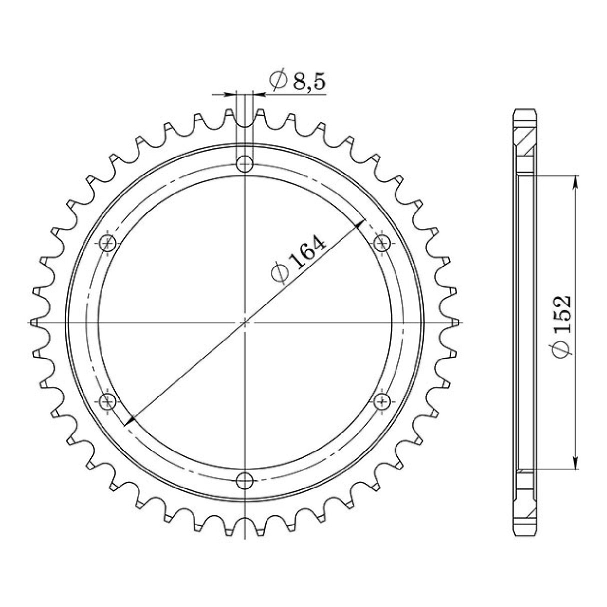 Corona in acciaio 42 denti passo 530