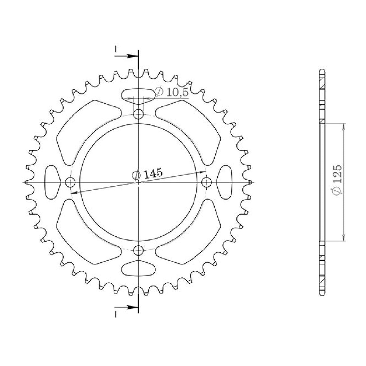 Corona in alluminio 42 denti passo 520 541350542