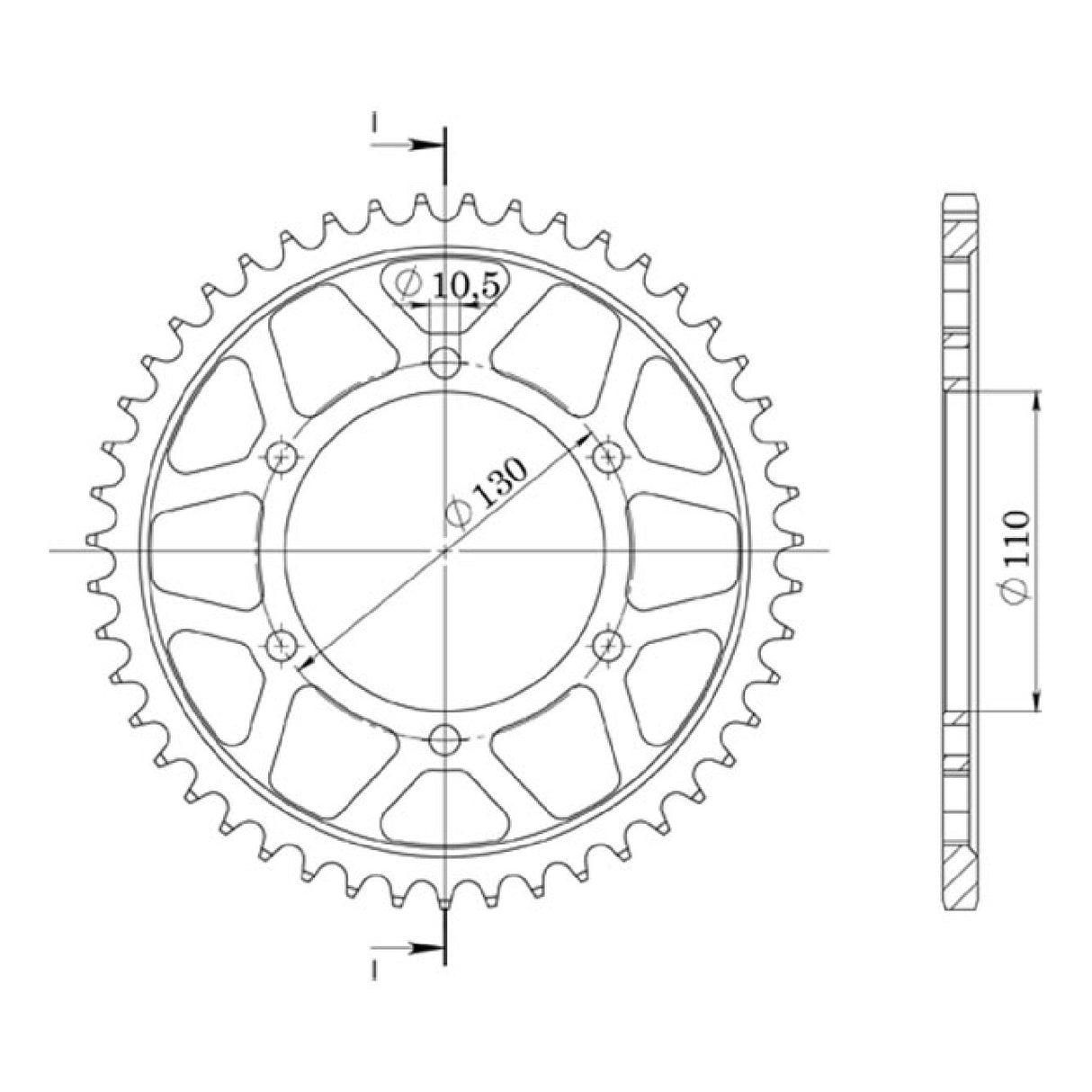 Corona in alluminio 43 denti passo 530 SUZUKI GSX R (K9/L0) 1000 CC 09/10