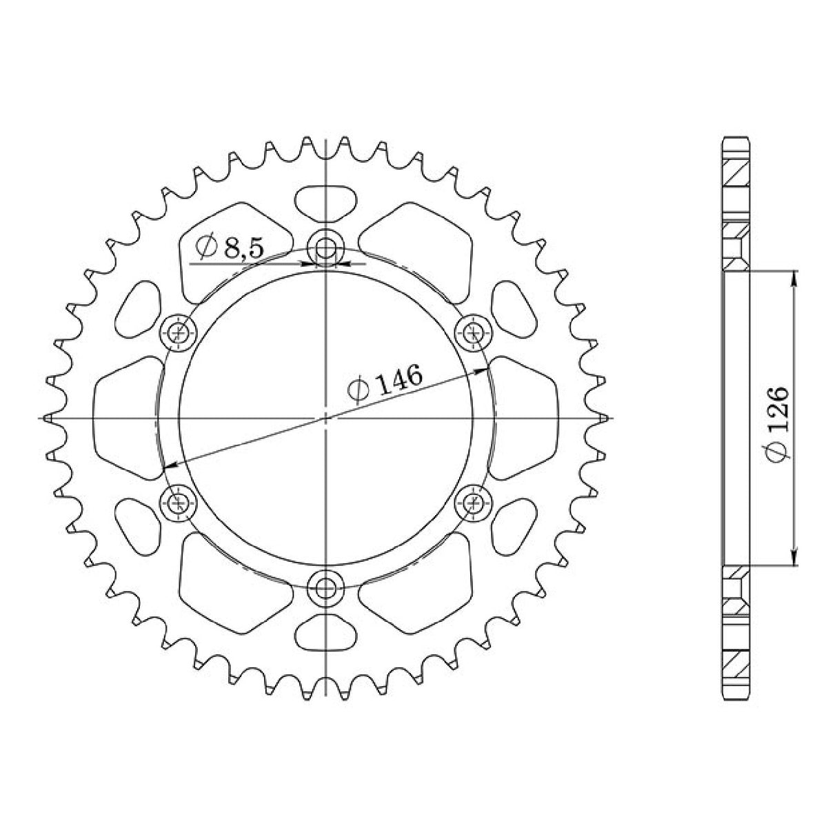 Corona in acciaio 41 denti passo 520 SUZUKI DR Z SM 400 CC 05/10