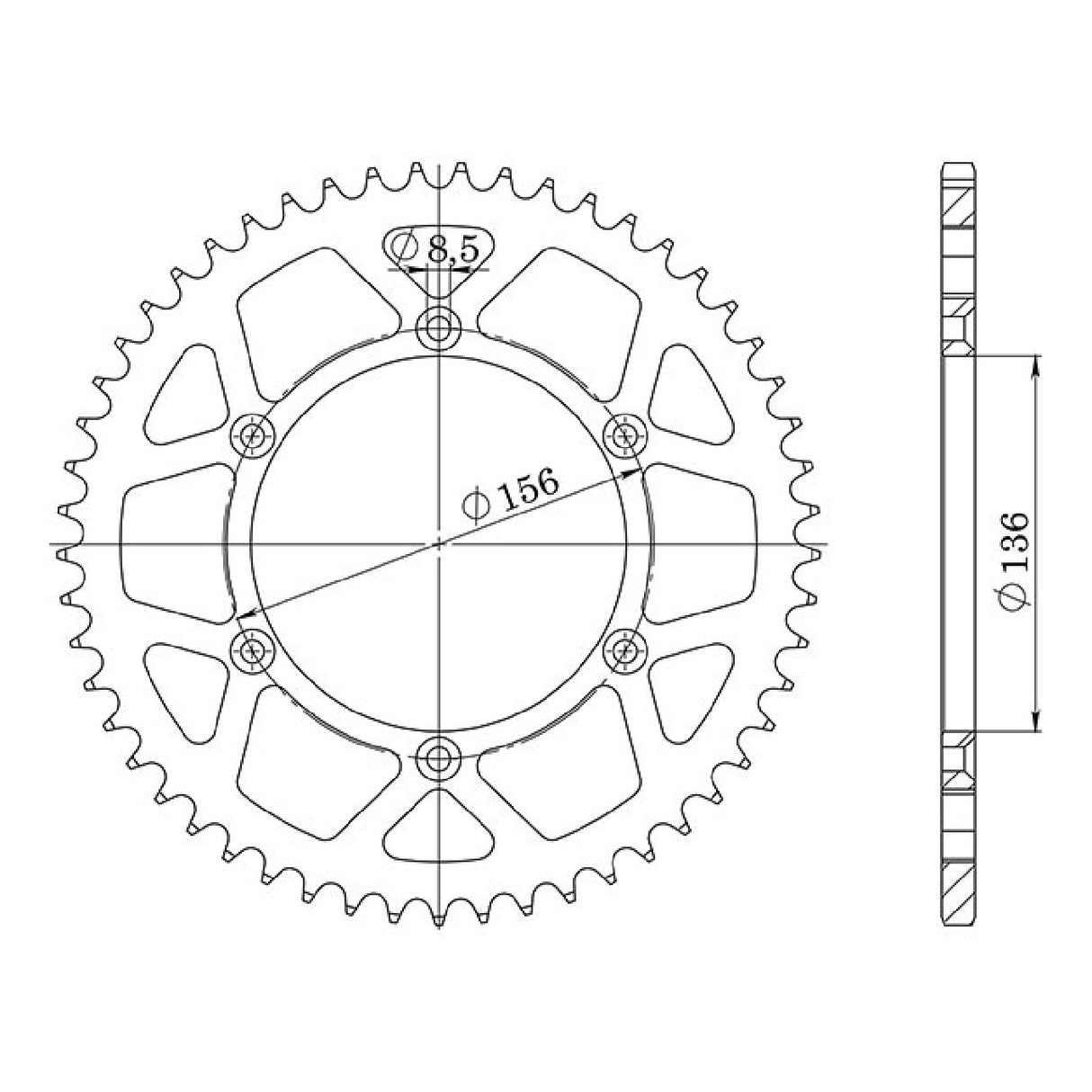 Corona in acciaio 38 denti passo 520 HUSQVARNA SMS 630 CC 10/13