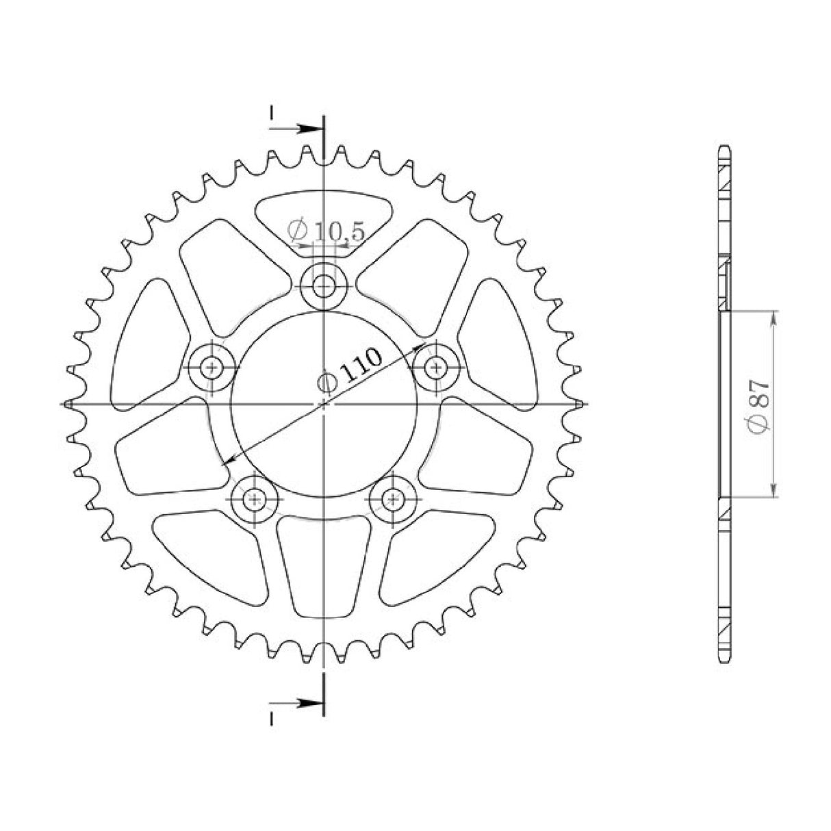 Corona in alluminio 45 denti passo 520 SUZUKI GSX R 400 CC 88/89