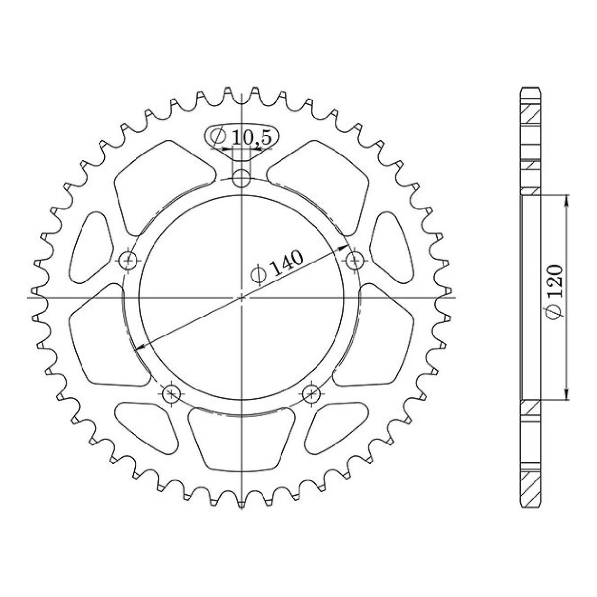 Corona in alluminio 42 denti passo 520 SUZUKI GSR 750 CC 11/16