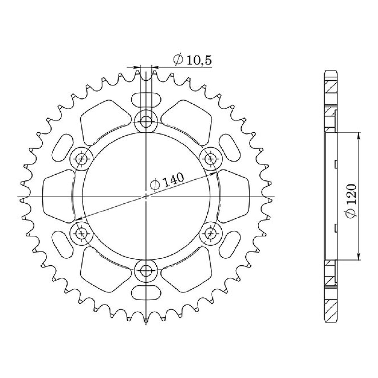 Corona in acciaio 38 denti passo 530 SUZUKI TL S 1000 CC 97/01